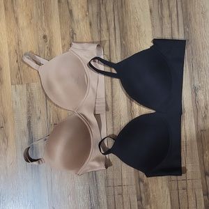 JUST BE Black & Tan Micro Comfort Laser Cut Technology No Underwire Bra Bundle